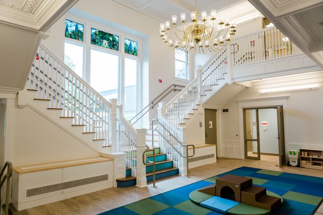 A photo of the interior of the new BU Children's Center