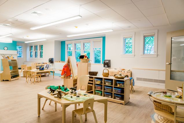 A photo of classroom space at the new BU Children's Center