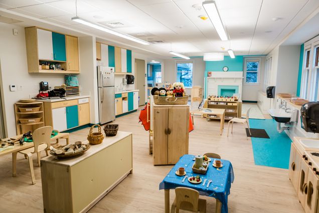 A photo of classroom space at the new BU Children's Center