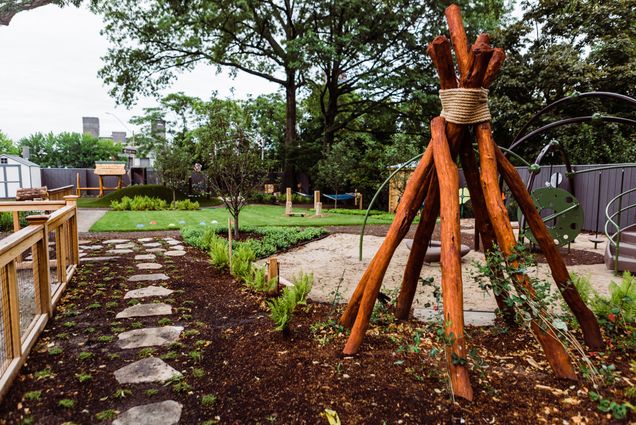 A photo of the playground space at the new BU Children's Center