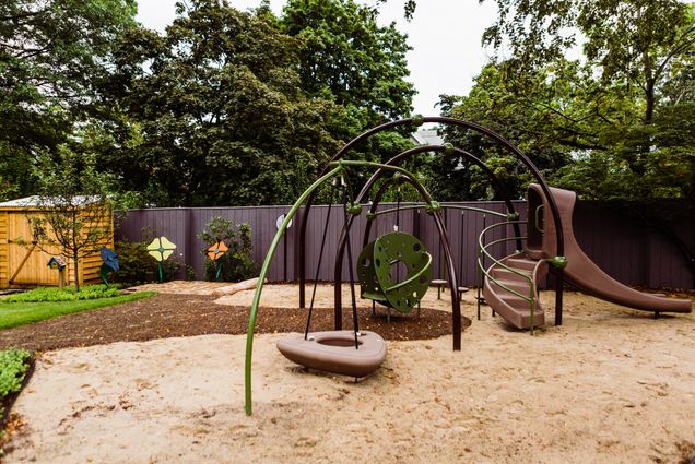 A photo of the playground space at the new BU Children's Center