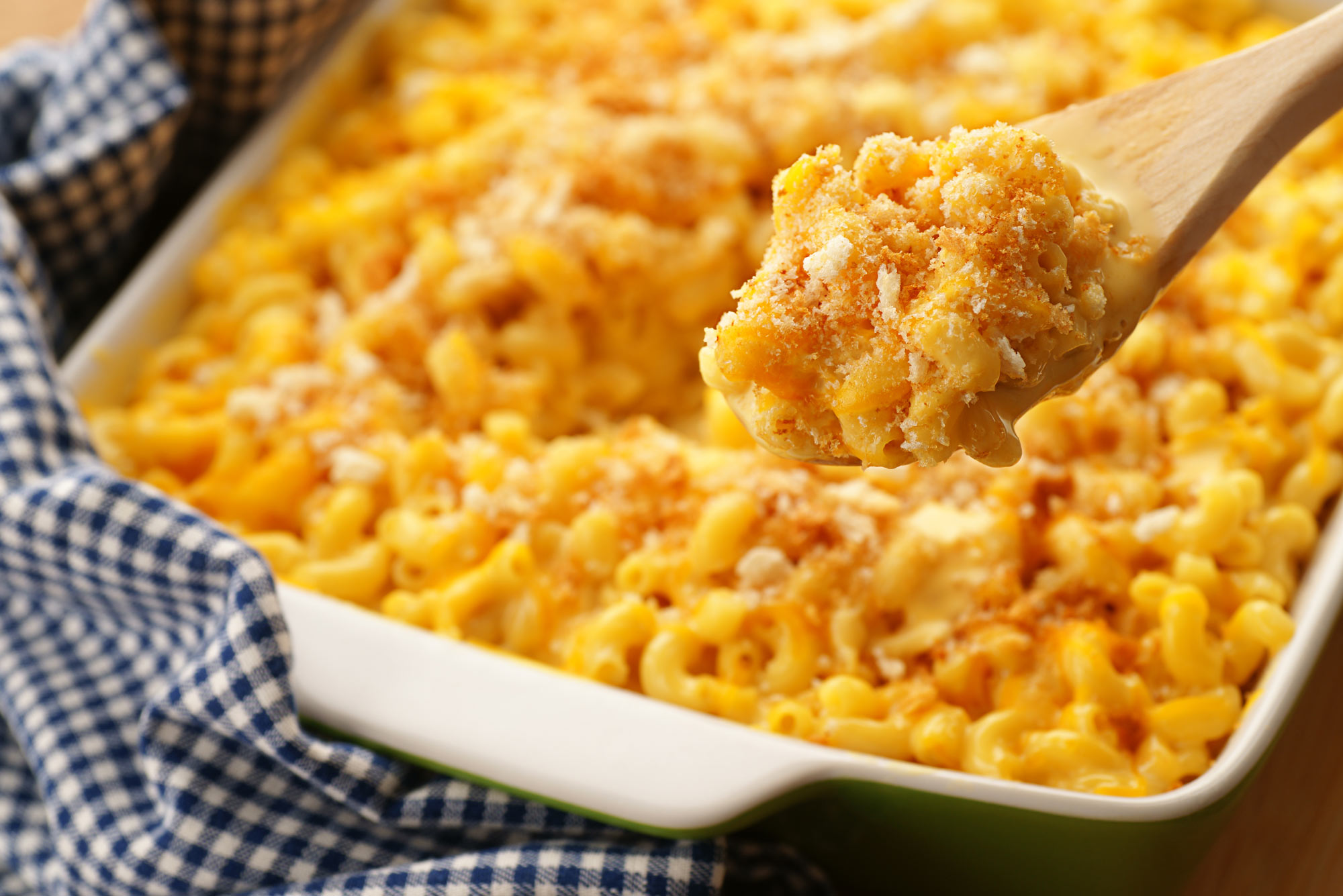 A photo of delicious looking baked macaroni and cheese