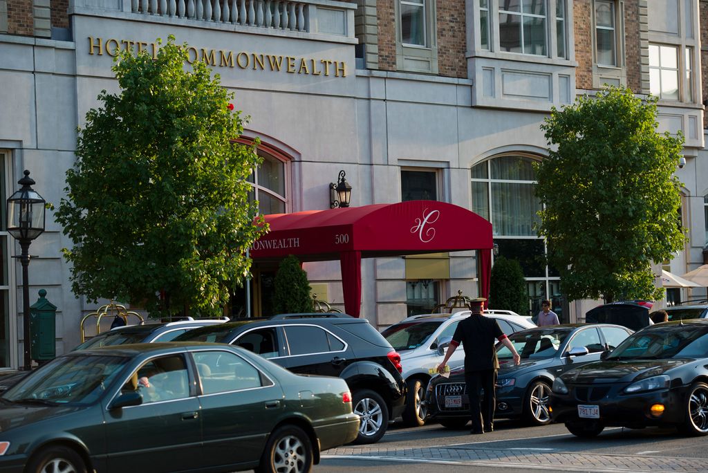 A photo of the exterior of Hotel Commonwealth in Kenmore Square