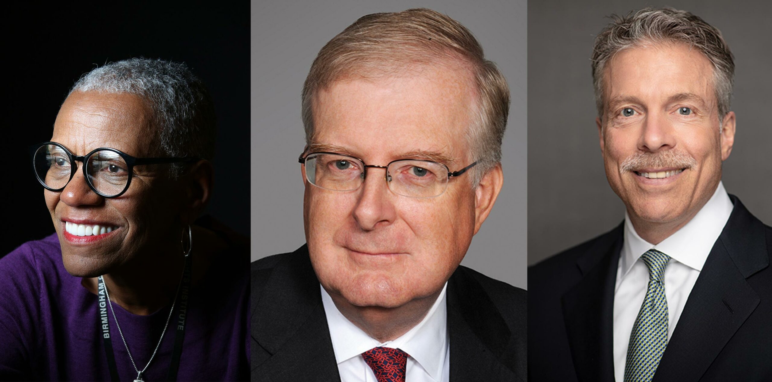 Composite image of headshots of Andrea Taylor, Rick Godfrey, and Stephen M. Zide.
