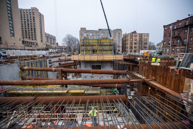 Crews working at the new Center for Data Sciences