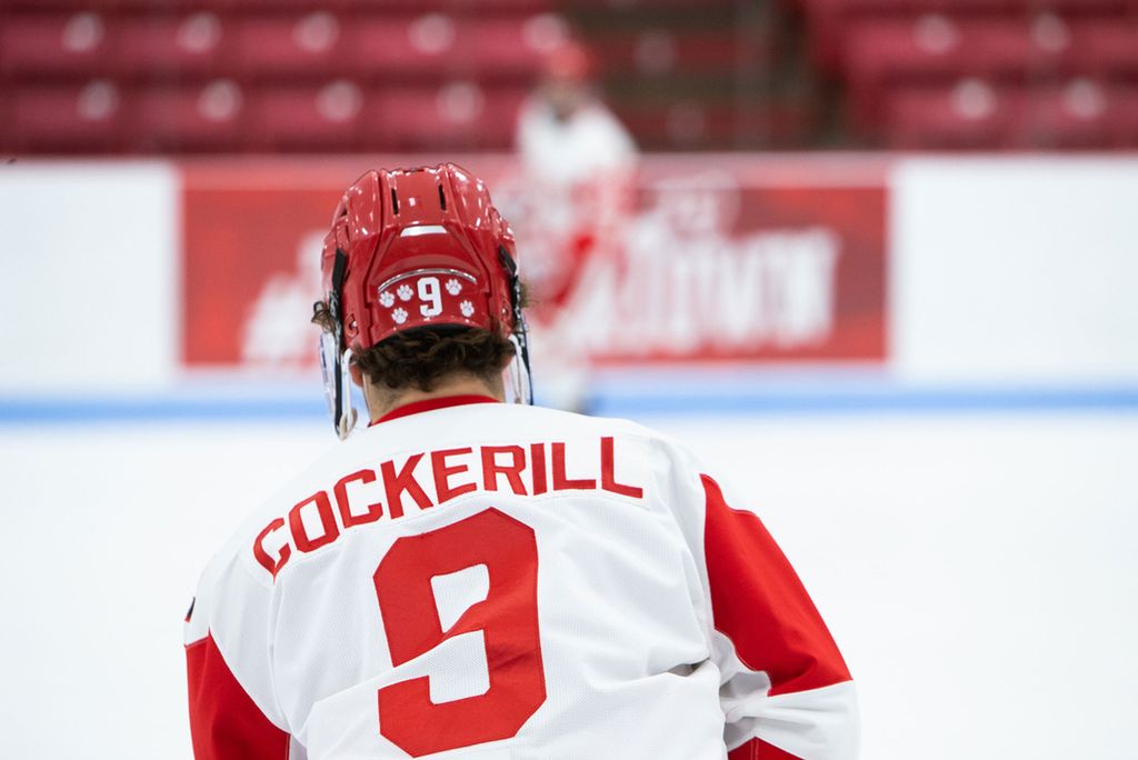 A photo of Logan Cockerill on the ice
