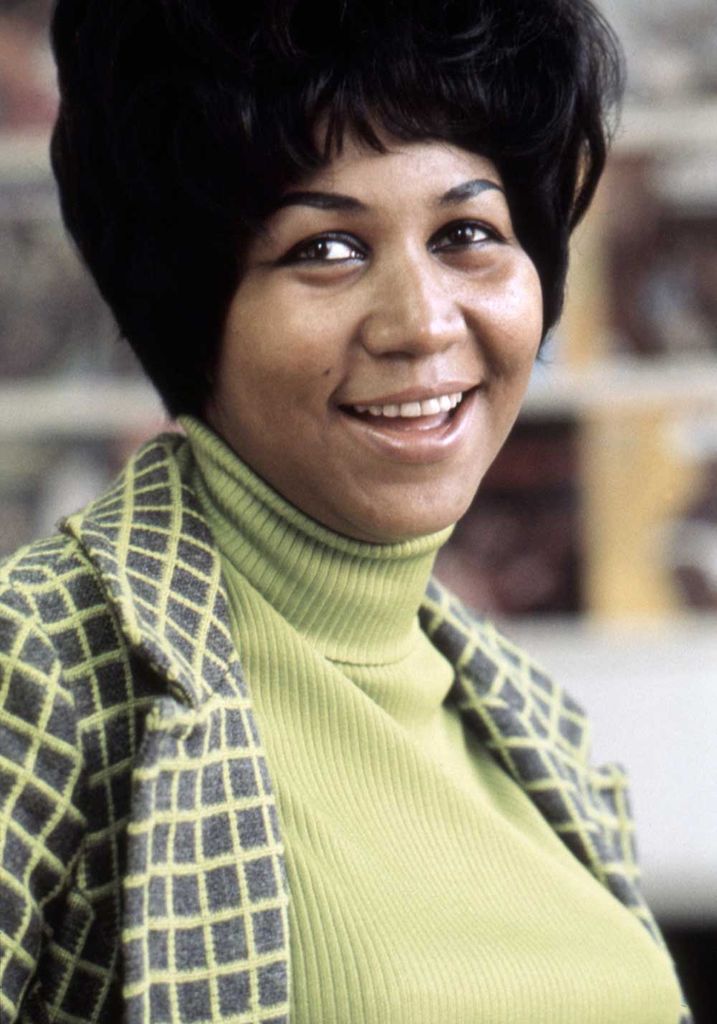 Portrait of Aretha Franklin at Atlantic Records Studios in 1968