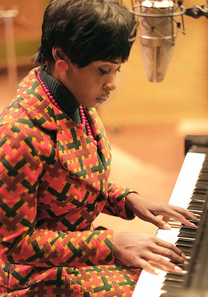 Cynthia Erivo at the piano in FAME Studios playing the role of Aretha Franklin in the NatGeo TV series 'Genius: Aretha'