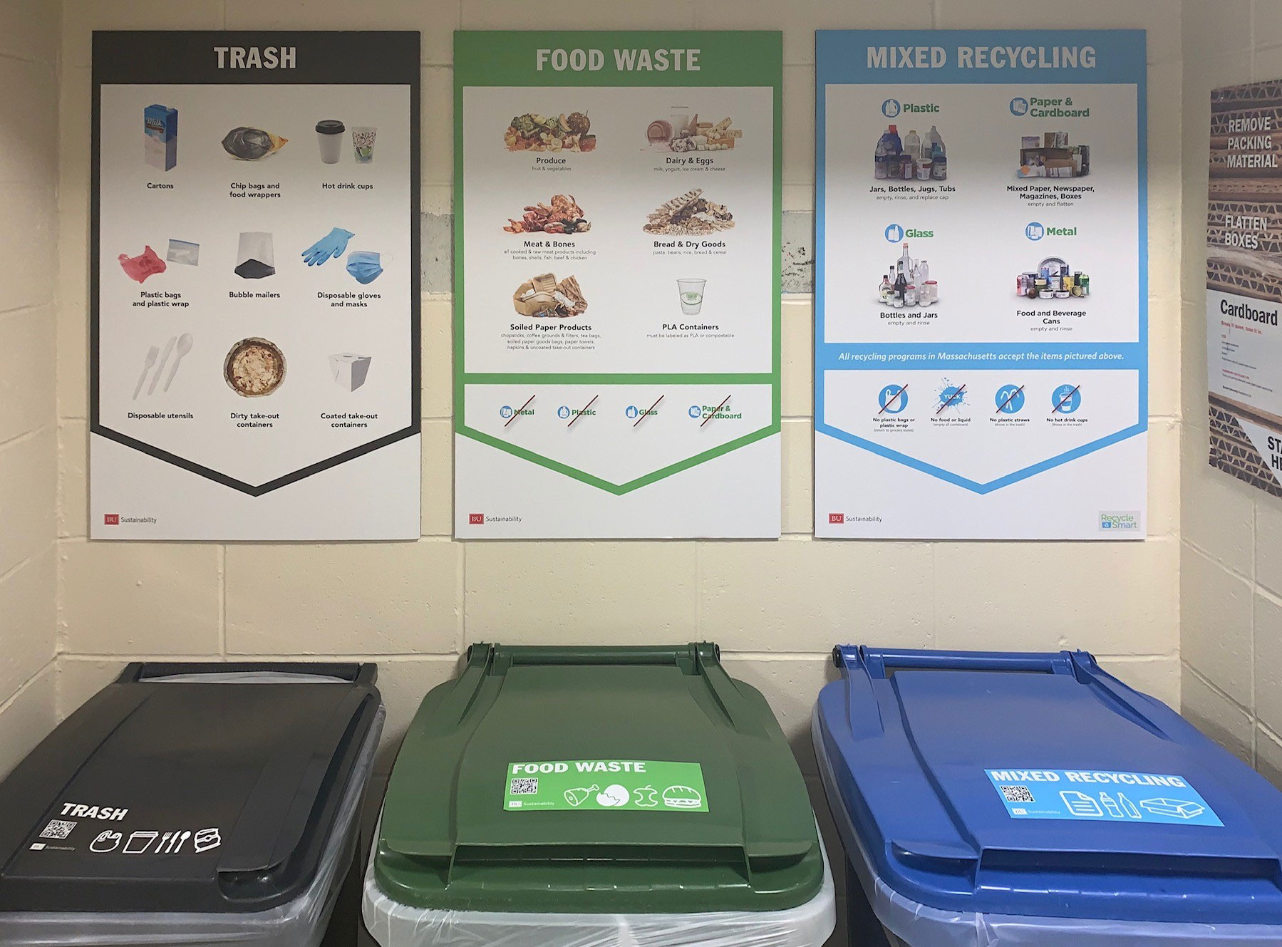 New waste bins in student residences are part of the Zero Waste Plan