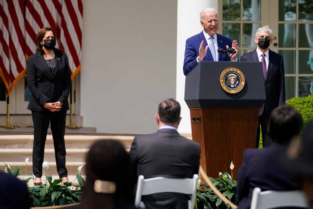 President Joe Biden delivers remarks about Biden's gun control executive order in the White House Rose Garden, April 8, 2021