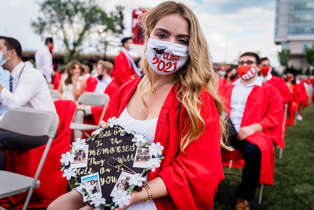 A photo of a decorated mortarboard