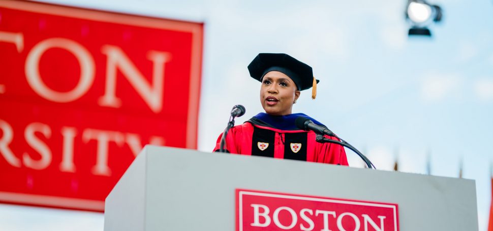Ayanna Pressley speaks at BU Commencement