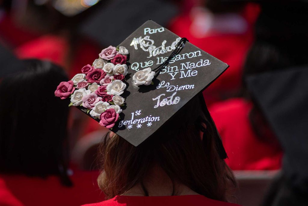 A photo of a decorated mortarboard
