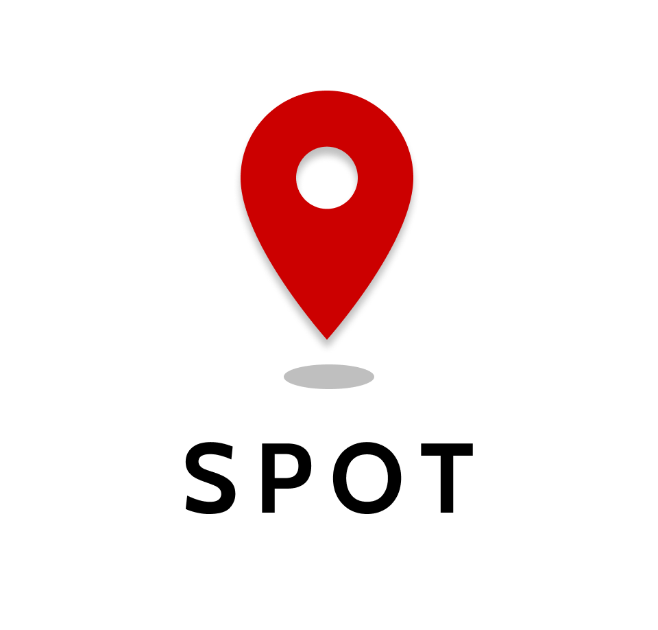 Logo for Spot, which features a red pin.