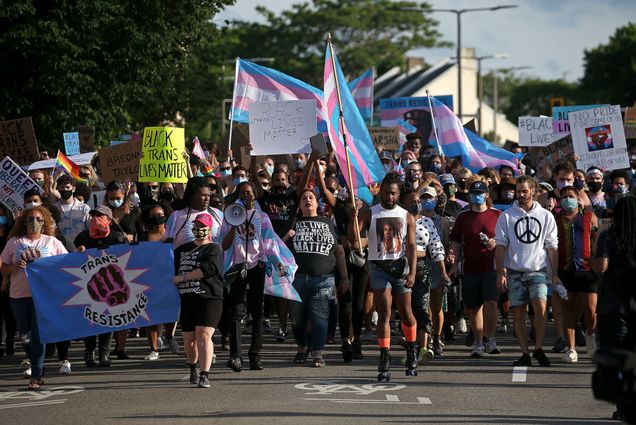 A photo of the Transgender Resistance Vigil + March on June 13, 2020
