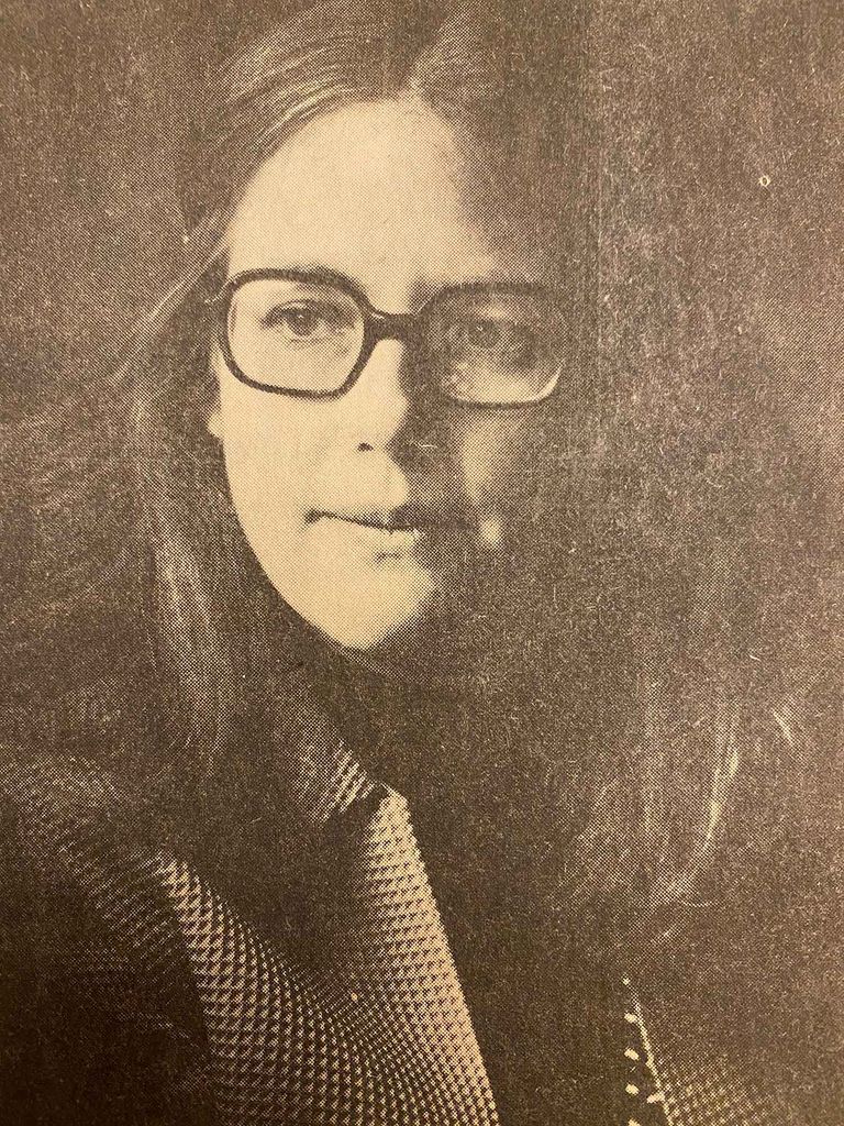 Photo of Virginia Sapiro printed in a newspaper in 1978.