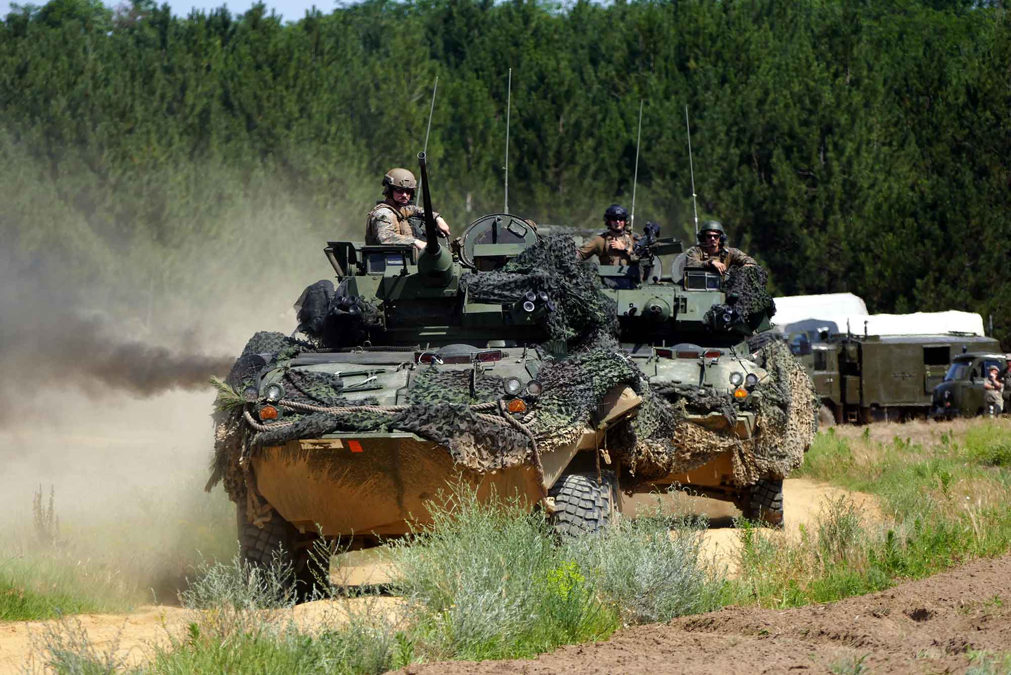 ervicemen of the Ukrainian Navys 88th Separate Marine Battalion and US marine units along with fellow Georgian and Moldovan servicemen conduct a land operation on the Oleshky Sands military training ground close to Crimea as part of the Sea Breeze 2021 maritime exercise held by NATO and its partner nations