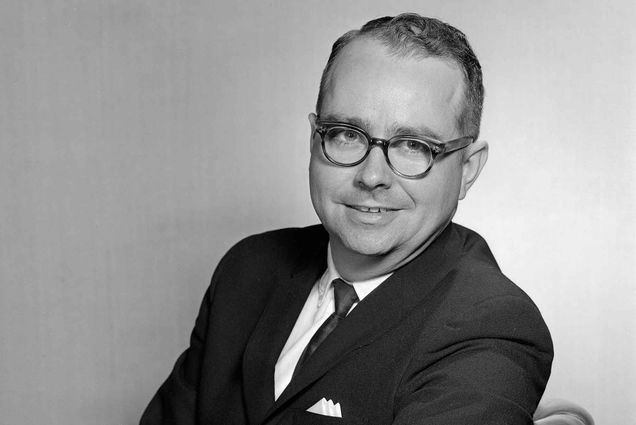 Black and white portrait of Gaylen Kelley at Boston University in 1963.