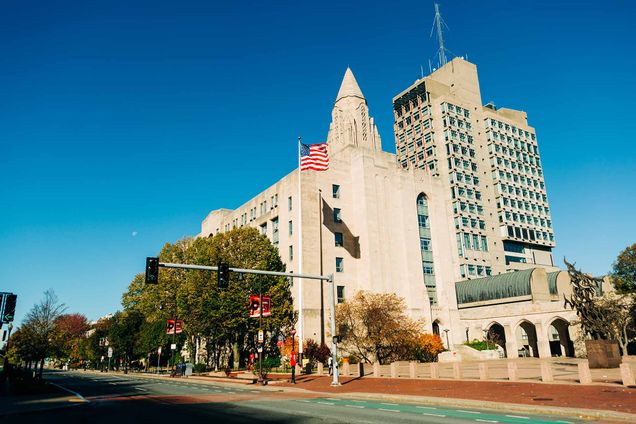 photo of BU East Campus in the fall