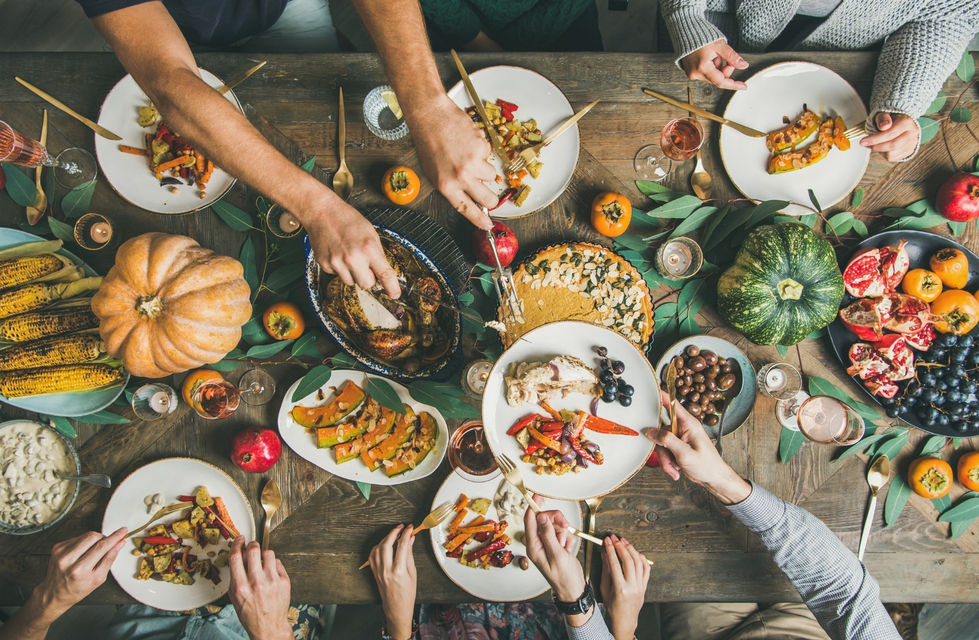 friendsgiving dinner with all the fixings