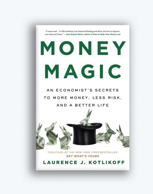 Book cover for "Money Magic: An Economist’s Secrets to More Money, Less Risk, and a Better Life" featuring a rabbit made of dollar bills coming out of a hat surrounded by other rabbits made from dollar bills.