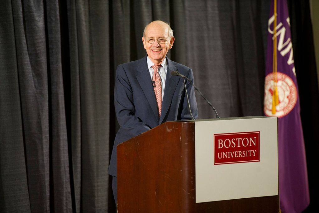 Boston University School of Law's inaugural Esdaile Lecture featuring Supreme Court Justice Stephen Breyer, January 24, 2013 in the Law Auditorium.Photo by Cydney Scott for Boston University