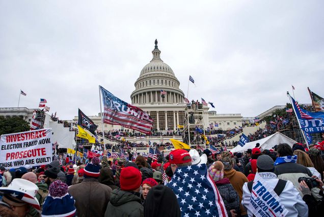 Protestors in front of the US Capitol in Washington DC on January 6th, 2021