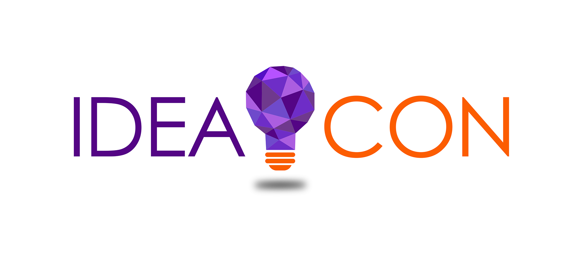 Image: IDEA Con logo. A purple geometric lightbulb sits between the words IDEA (in purple) and CON (in orange).