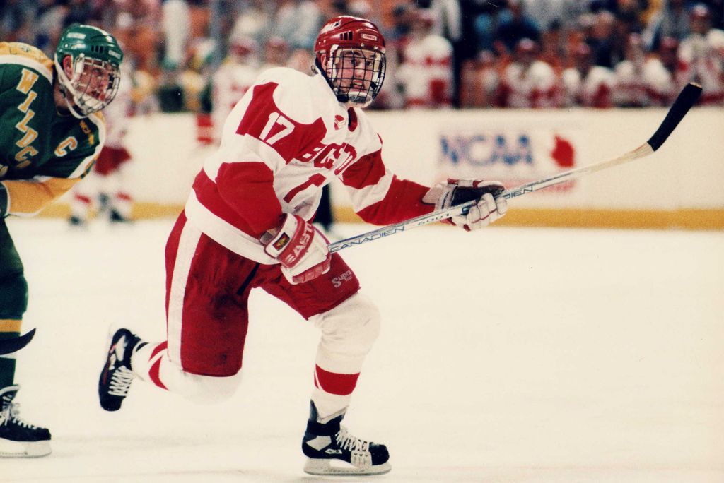 Jay Pandolfo (CAS’96), a member of the 1995 NCAA champion team, returned to his alma mater as BU’s associate head coach in 2021.