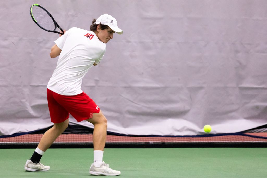 Zak Schneider (CAS’22, Pardee’22) has gone from student manager to team captain in his four years with the BU men’s tennis program. Photo by Kyle Prudhomme