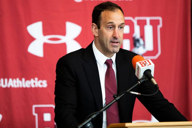 Jay Pandolfo addresses the audience at his press conference Monday morning.