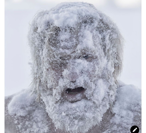 Man frozen in the snow
