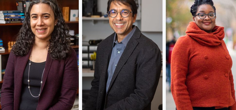 Catherine Espaillat, Vivek Goyal, and Malika Jeffries-EL were all honored by the American Association for the Advancement of Science. Photos by Cydney Scott