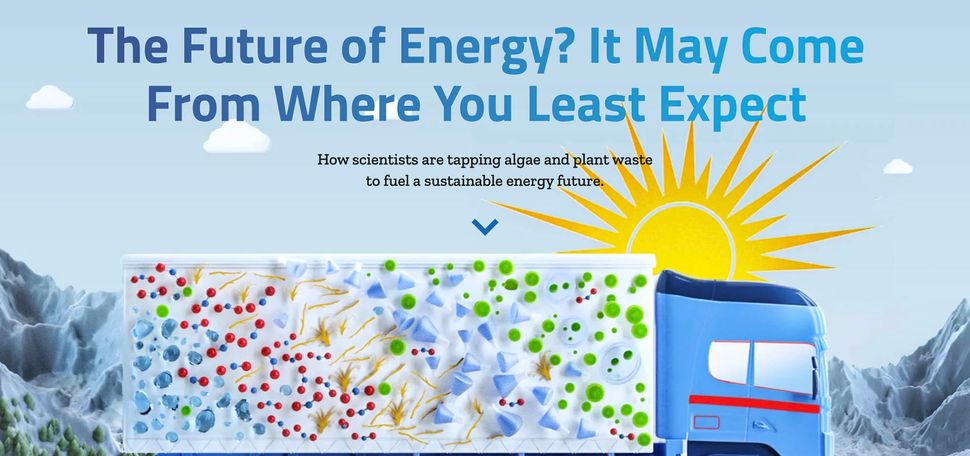 A screenshot of a paid news article on New York Times online about the future of energy. The post was paid for by large fossil fuel company Exxon