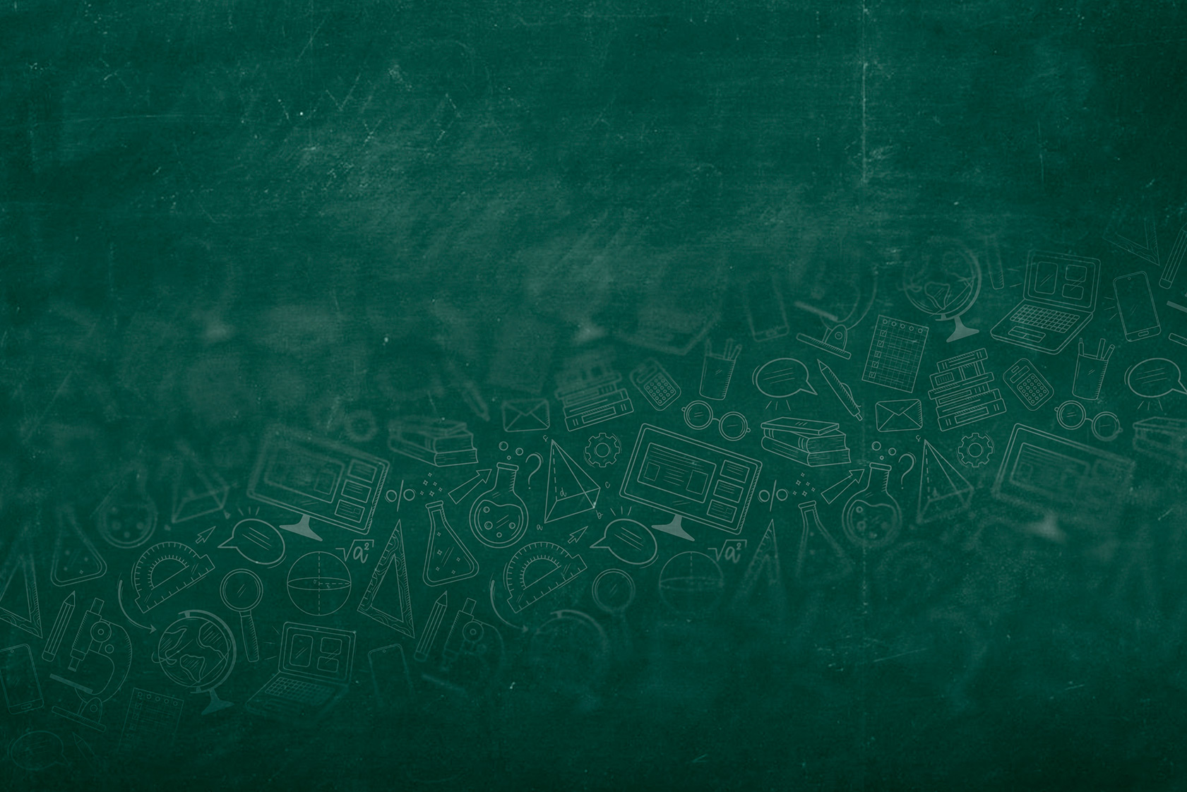 An image with a green chalkboard background