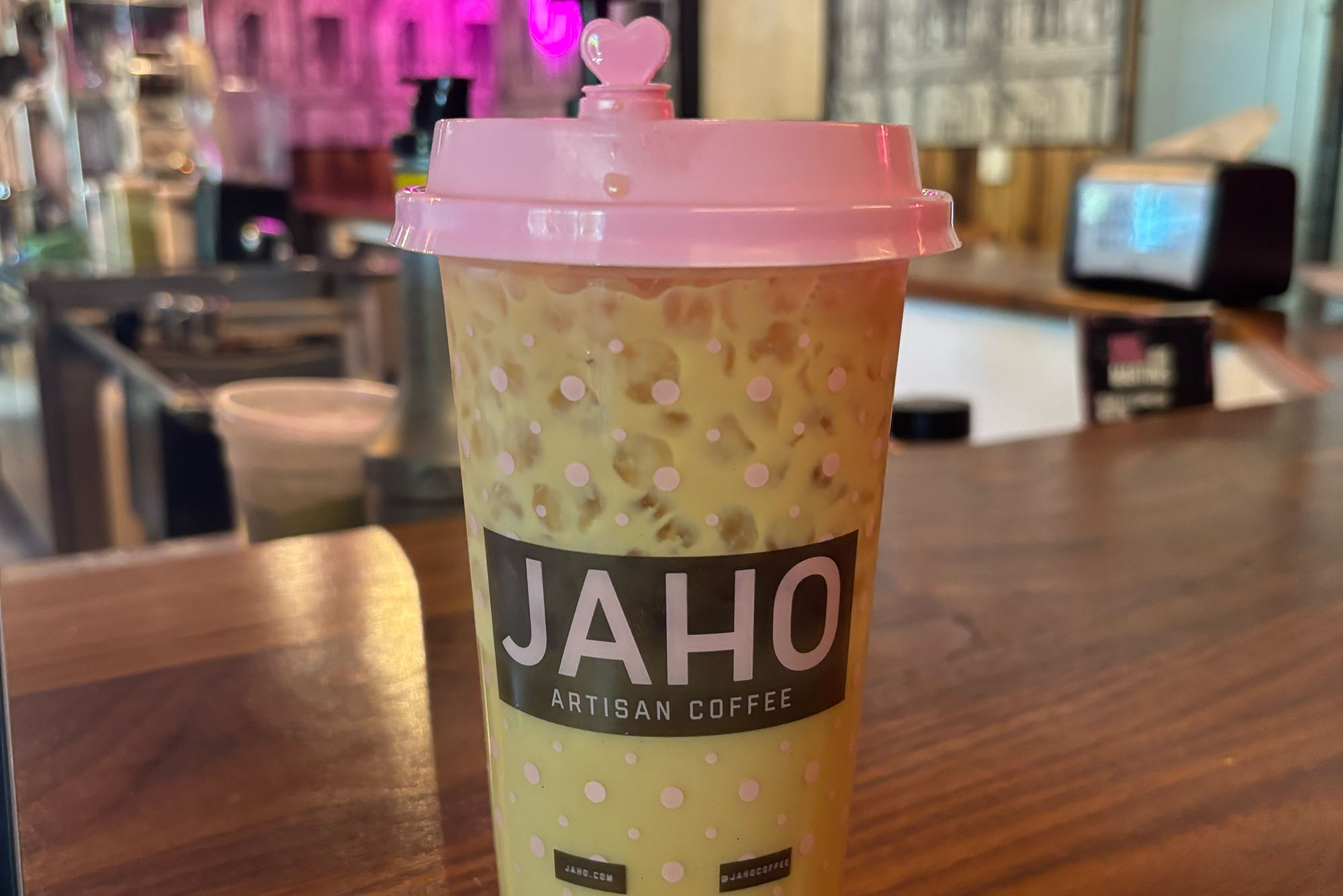 Photo: A drink at Jaho coffee house