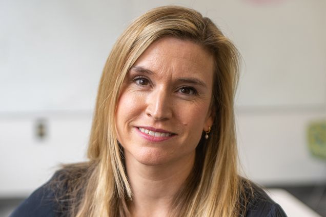 Photo: a closeup headshot of Stephanie Byttebier, (a white woman with blonde hair) Ph.D., Senior Lecturer, Rhetoric Department, CGS. Metcalf winner, Teaching Excellence Award