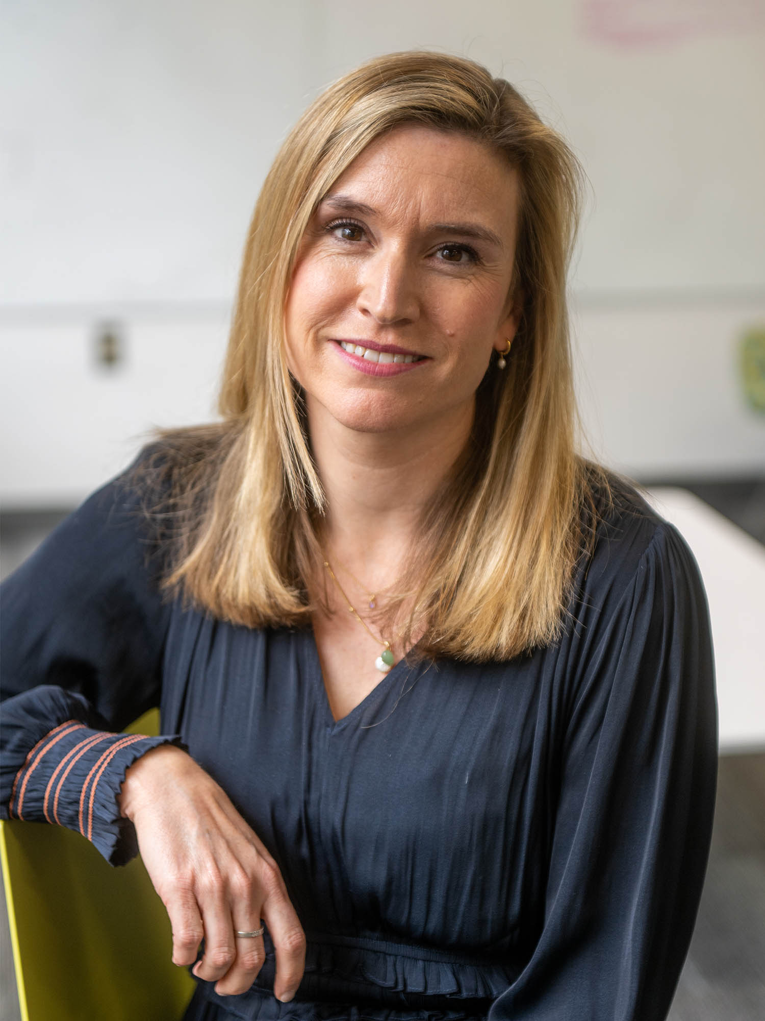 Photo: a closeup headshot of Stephanie Byttebier, (a white woman with blonde hair) Ph.D., Senior Lecturer, Rhetoric Department, CGS. Metcalf winner, Teaching Excellence Award