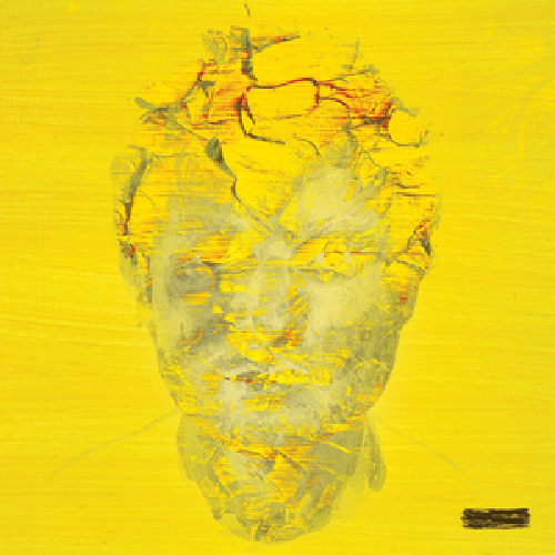 Image: Album cover for Ed Sheeran's "Subtract". A yellow background features a faint, abstract depiction of Sheeran's head.