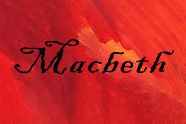 Vector Image: The word "Macbeth" is spelled out in black letters on an orange background