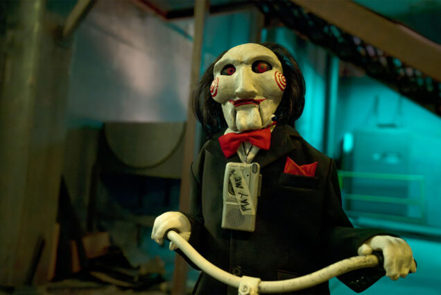 Photo: A clown puppet from the movie "Saw"