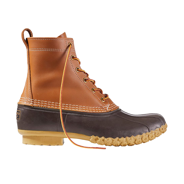 Photo: A single, brown L.L. Bean boot is shown on a white background.
