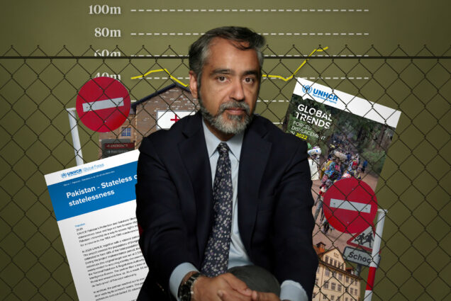 Photo: A composite image of Muhammad Zaman with various documents and miscellaneous imagery.