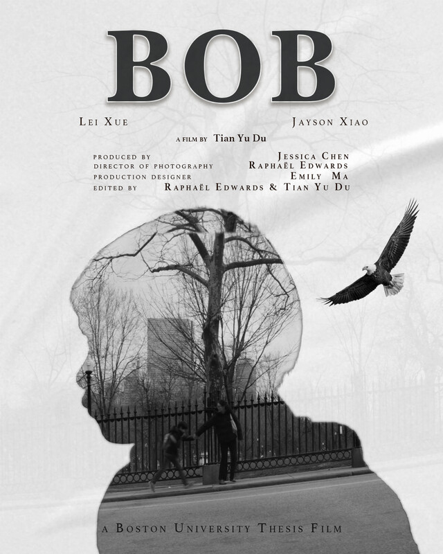 Poster for the film "Bob", depicting the outline of a child's head with a tree inside and an eagle flying by.