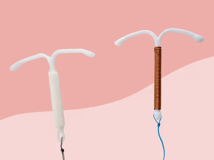 Photo courtesy of healthline.com. This is a photo of two different types of Intrauterine Devices with a pink background.