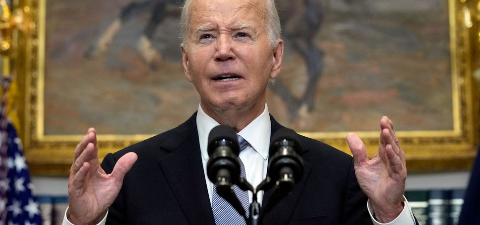 President Joe Biden speaks from the Roosevelt Room of the White House in Washington, Sunday, July 14, 2024, about the apparent assassination attempt of former President Donald Trump at a campaign rally in Pennsylvania