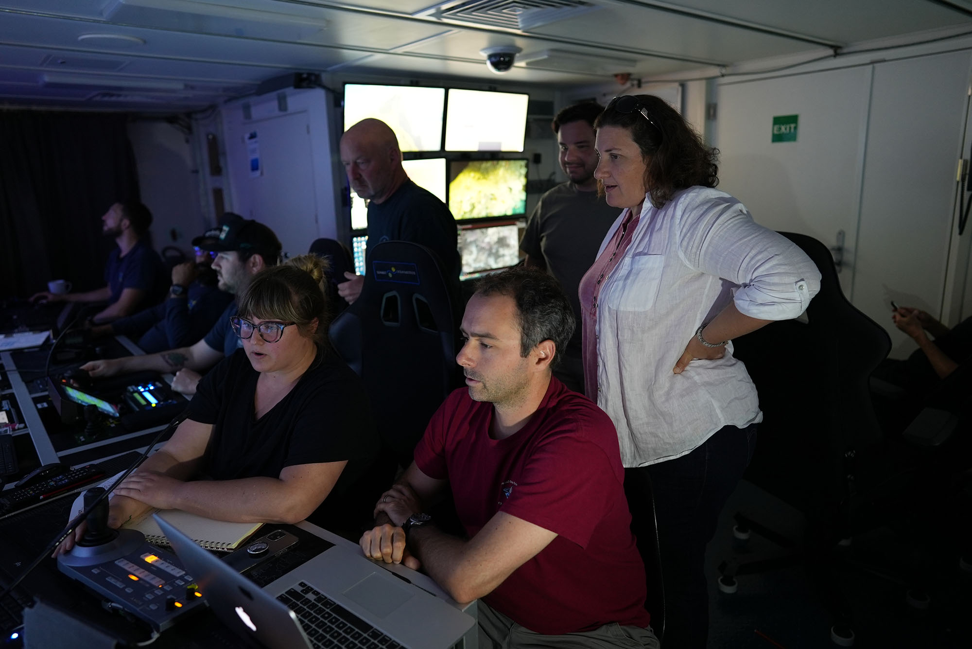 Photo: A group of researchers in a control room