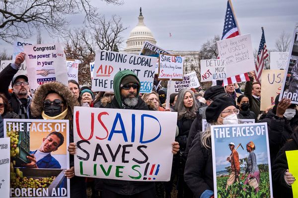 Photo: Protesters in favor of USAID in Washington DC