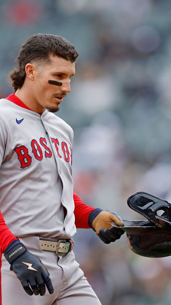 Photo: Boston Red Sox outfielder Jarren Duran looks on during an MLB game