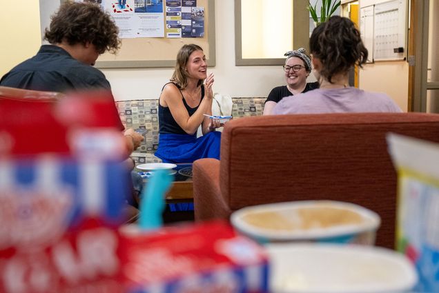 Photo: Students enjoying an ice cream social